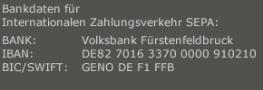 Bankverbindung